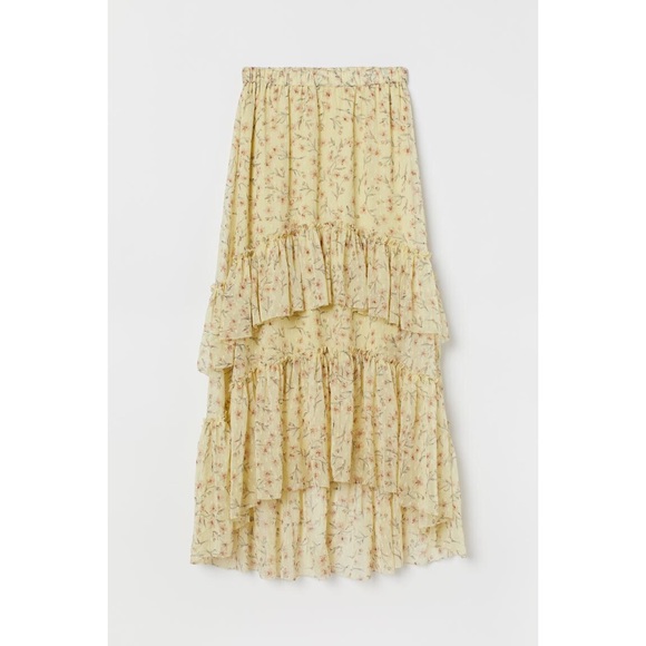 H&M floral patterned tiered maxi skirt - Picture 1 of 5